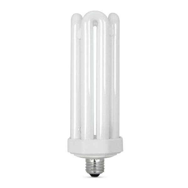 300-Watt Equivalent CFLNI Quad Tube E26 Base with Mogul Base Adapter Non-Dimmable CFL Light Bulb, Daylight 6500K
